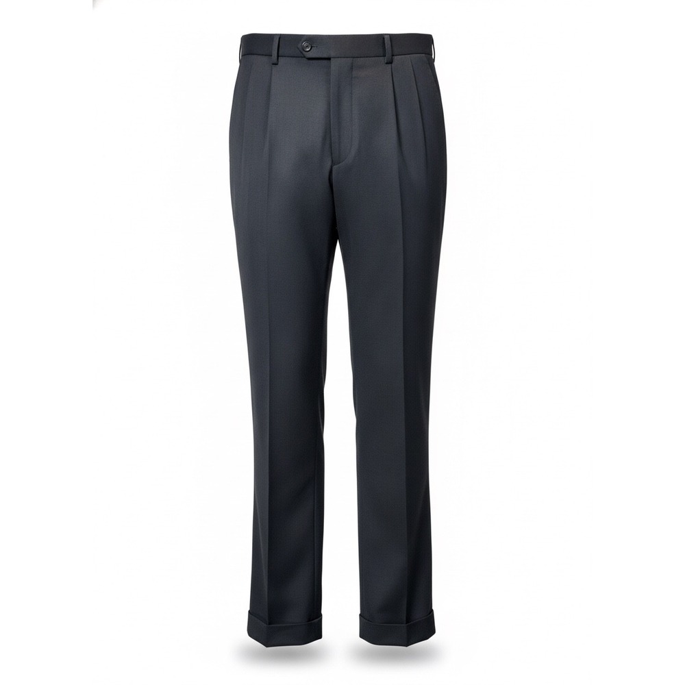 Brooks Brothers Madison Fit Navy Blue Wool Pleated Cuffed Dress Pants 36x30